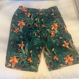 Old Navy Kids Tropical Print Shorts - Green and Orange
